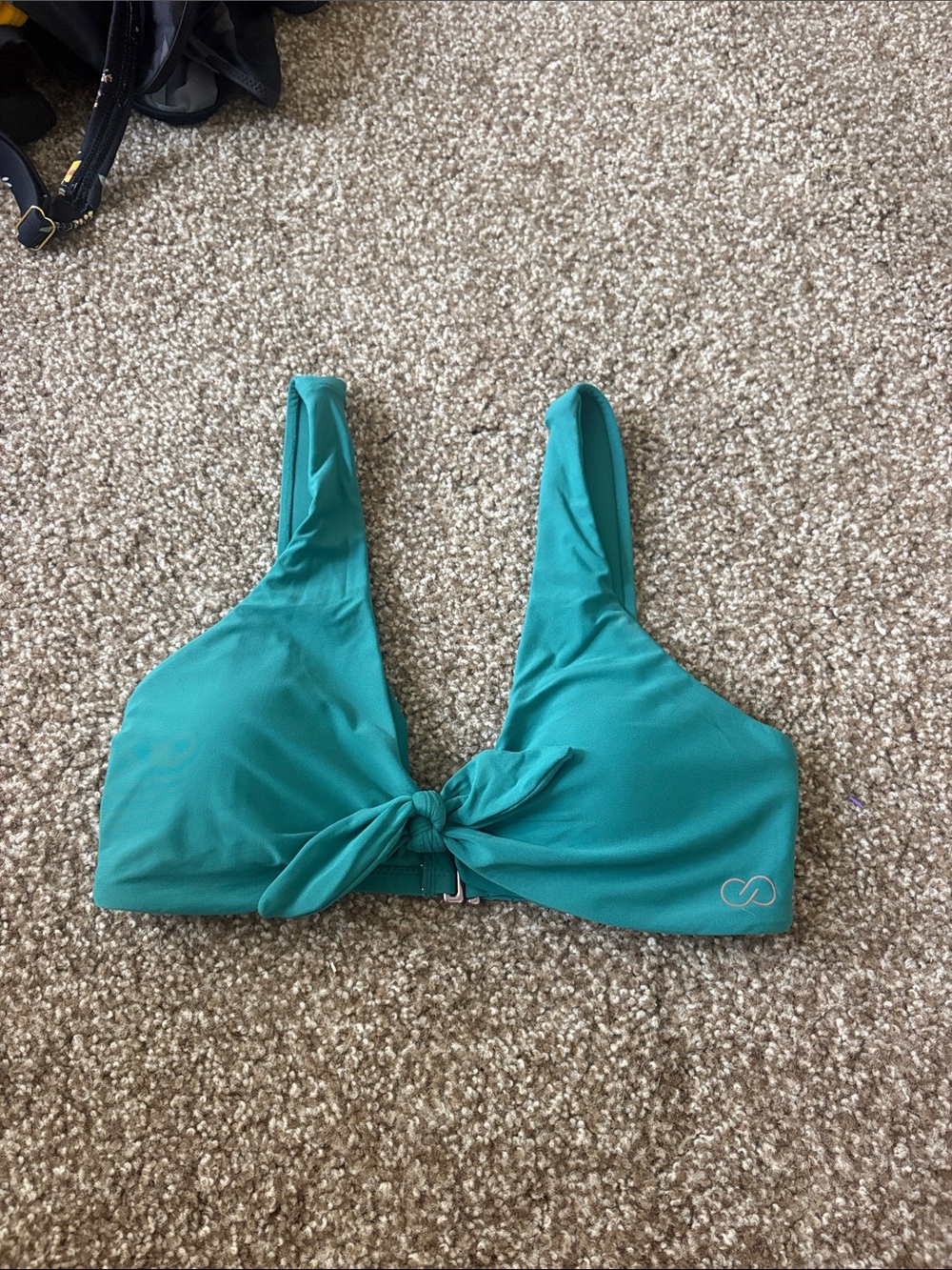Knot-Front Teal Bikini Top - Women Swim Bikinis